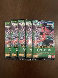One Piece Legacy Of The Master OP-12 Five 5 Booster Packs Lot English A - Image 1