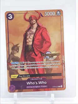 WHO'S WHO 2022 ONE PIECE ANIMAL KINGDOM PIRATES PROMO FOIL A ST04-010 Q6095 - Image 1