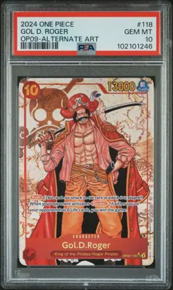 2024 ONE PIECE EMPERORS IN THE NEW WOLRD ALT ART OP09-118 GOL D. ROGER PSA 10 - Image 1
