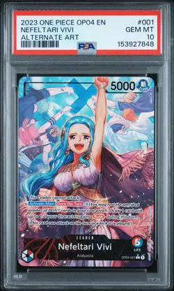 🔥PSA 10🔥 One Piece Kingdoms of Intrigue Nefeltari Vivi OP04-001 ALT ART L Foil - Image 1