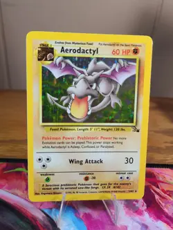 Pokemon TCG Aerodactyl Fossil Holo Card 1/62 Unlimited Rare - Image 1