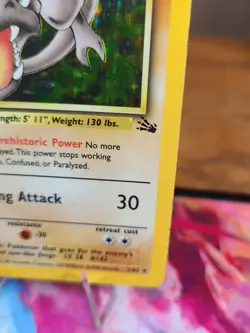 Pokemon TCG Aerodactyl Fossil Holo Card 1/62 Unlimited Rare - Image 3