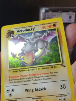 Pokemon TCG Aerodactyl Fossil Holo Card 1/62 Unlimited Rare - Image 5