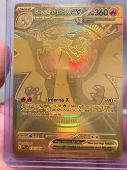 Mega Charizard X EX (Gold Hyper Rare) 130/094 PFL - Pokemon TCG Card NM+ - Image 1