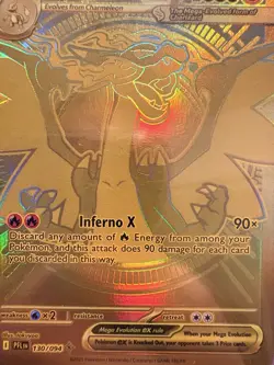 Mega Charizard X EX (Gold Hyper Rare) 130/094 PFL - Pokemon TCG Card NM+ - Image 2