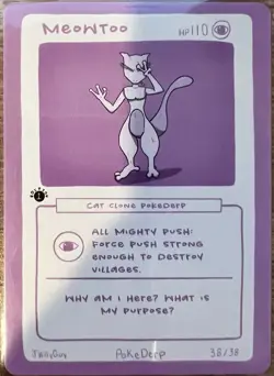 1st Edition Pokederp 2 Meowtoo - Mewtwo 38/38 Custom Derpy Card - Image 1
