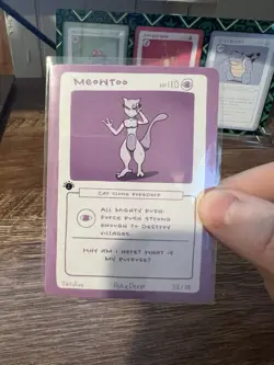 1st Edition Pokederp 2 Meowtoo - Mewtwo 38/38 Custom Derpy Card - Image 2