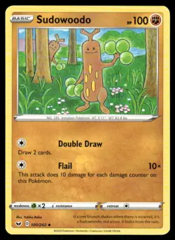 Sudowoodo 100/202 Sword & Shield Pokemon TCG trading card - Image 1