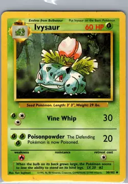 Ivysaur 30/102 Non Holo Base Set - Pokemon Card - MP - Image 1