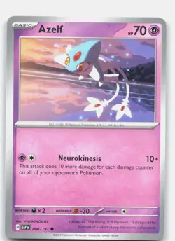 Azelf SV08: Surging Sparks #080/191 Pokemon Card TCG HYOGONOSUKE NM - Image 1