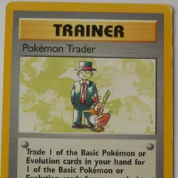 Pokemon Trader 77/102 Rare Non-Holo Base Set Pokemon Trainer Card Edge Wear MP - Image 2