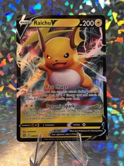 Raichu V 2022 Brilliant Full Art Ultra Rare Holo Pokemon Card 045/172 - Image 1