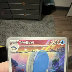 Pokemon Wailord Illustration Rare Full Art Holo Card 162/159 240 HP Hydro Pump - Image 2