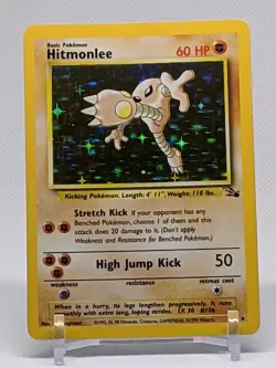 Pokemon Hitmonlee Holo - Fossil Set - Vintage 1999 Wizards of the Coast #106 - Image 3