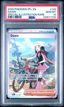 2025 POKEMON PFL EN-PHANTASMAL FLAMES SPECIAL ILLUSTRATION RARE #129 DAWN PSA 10 - Image 1