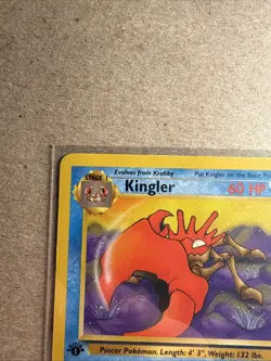 Kingler 38/62 - First Edition - Fossil Set - LP - Pokemon TCG - 1999 1st Edition - Image 3