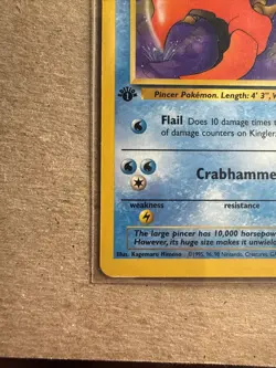 Kingler 38/62 - First Edition - Fossil Set - LP - Pokemon TCG - 1999 1st Edition - Image 5