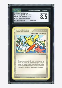 Pokemon CGC 8.5 Tropical Tidal Wave Promo 2005 027 World Championship Spanish - Image 1