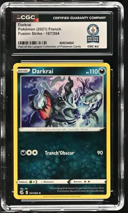 1 of 1 Pokemon CGC World Record Breaks - 2021 Fusion Strike Darkrai 167 French - Image 1