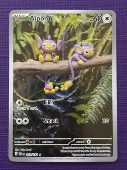 Pokemon TCG Aipom Scarlet and Violet Paradox Rift 211/182 Illustration Rare NM - Image 1