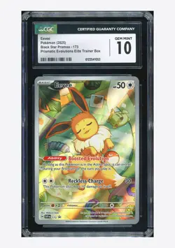 Pokemon CGC 10 GEM Eevee Promo 2025 #173 SVP Prismatic Evolutions ETB English - Image 1