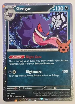 Pokemon TCG Gengar (Cosmos Holo) 057/091 Holo Trick or Trade BOOster 2024 NM - Image 2