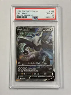 2022 POKEMON SWORD & SHIELD SILVER TEMPEST #186 FULL ART LUGIA V PSA 10 - Image 1