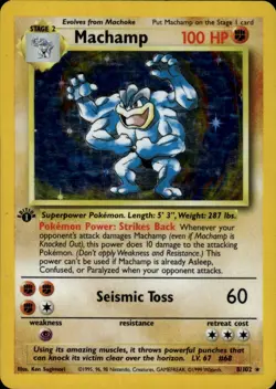 Pokemon Deck Exclusives #008/102 Machamp First Edition,Holo Moderately played B - Image 1