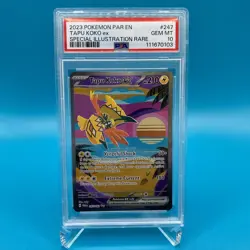 Pokemon TCG Tapu Koko EX 247/182 Paradox Rift Special Illustration Rare PSA 10 - Image 1