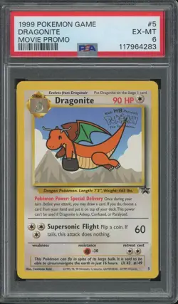1999 Pokemon Game Movie Promo #5 Dragonite PSA 6 EX-MT - Image 1