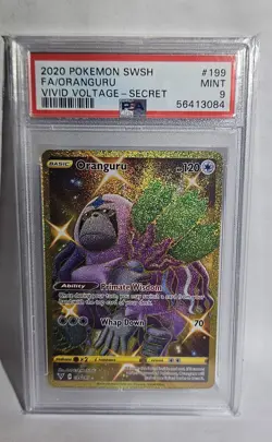 2020 POKEMON ORANGURU FULL ART GOLD RARE Vivid Voltage #199 PSA 9 MINT - Image 3