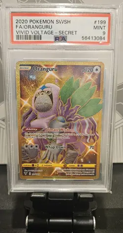 2020 POKEMON ORANGURU FULL ART GOLD RARE Vivid Voltage #199 PSA 9 MINT - Image 4