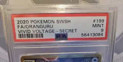 2020 POKEMON ORANGURU FULL ART GOLD RARE Vivid Voltage #199 PSA 9 MINT - Image 5