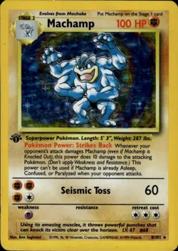 Pokemon Deck Exclusives #008/102 Machamp First Edition,Holo Moderately played A - Image 1