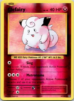 Clefairy 63/108 Holo Evolutions Pokemon Reverse Holo Near Mint - Image 1