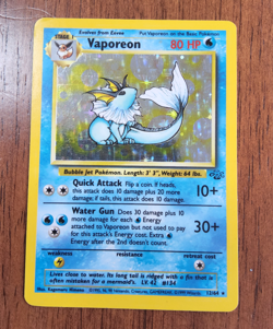 Pokemon TCG Vaporeon Jungle 12/64 holo rare 1999 WOTC LP - Image 1