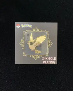 2023 Pokemon TCG Korean 24K Gold Plating Metal Sticker Pidgeot TT40 - Image 1
