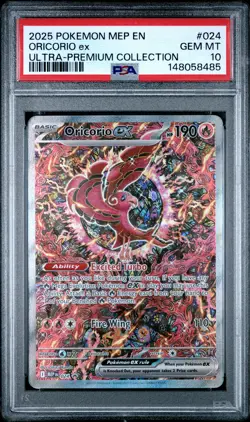 2025 POKEMON MEP EN-ME BLACK STAR PROMO #024 ORICORIO EX PSA 10 - Image 1