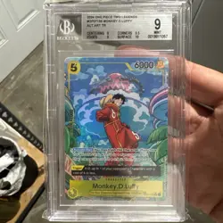 One Piece Monkey.D.Luffy Treasure Rare OP07-109 Two Legends Foil BGS 9 - Image 1