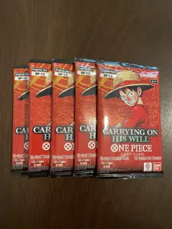 One Piece Carrying On His Will OP-13 Five 5 Booster Packs Lot English E - Image 1