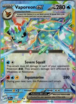 Vaporeon ex 023/131 SV: Prismatic Evolutions - Pokemon Card - NM - Image 1