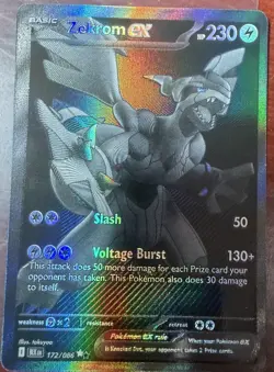 Zekrom Ex Full Art Holo Pokemon Card 172/086 Sv: Black Bolt Rare HP 230 (FRESH) - Image 1