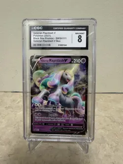 Galarian Rapidash V SWSH111 Promo Holo Sword & Shield CGC 8 Pokemon Trading Card - Image 1