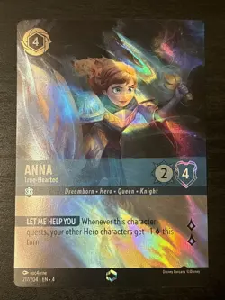 Disney Lorcana Enchanted Anna - True-Hearted Card 217/204 Ursula’s Return Set 4 - Image 1