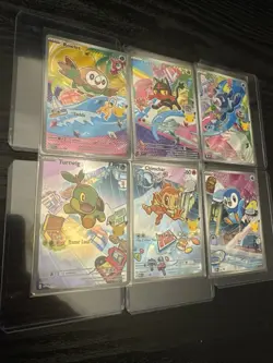 Pokemon First Partner 6 Card Turtwig Chimchar Piplup Rowlet Litten Popplio NM - Image 2