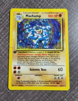 Machamp Base Set Holo Pokemon Card 8/102 HP - Image 1