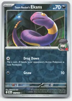 Team Rocket's Ekans Reverse Holo SV10: Destined Rivals #112/182 Pokemon Card TCG - Image 1