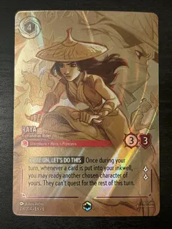 Disney Lorcana Azurite Sea Raya Kumandran Rider Enchanted Foil Card 214/204 Nm - Image 1