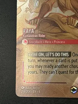 Disney Lorcana Azurite Sea Raya Kumandran Rider Enchanted Foil Card 214/204 Nm - Image 5