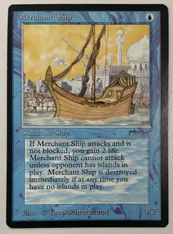 Magic The Gathering MTG MERCHANT SHIP Arabian Nights Card! - Image 1